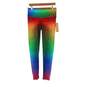 Niyama Sol Proud AF Leggings Size XL Rainbow Festival Pride Psychedelic Mid Rise